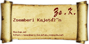 Zsemberi Kajetán névjegykártya